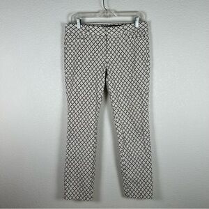 Banana Republic Sloan Women’s SZ 6 cream & black diamonds Straight ankle pants